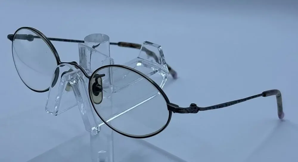 Laura Ashley Bethany Eyeglasses Pewter Tweed Oval Metal Frames 145mm